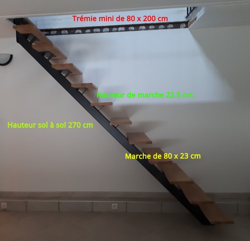 Escalier droit limon central - droit,,
