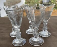 LOT 5 CRYSTAL LIQUEUR GLASSES VSL VAL SAINT LAMBERT 1900 - 1930