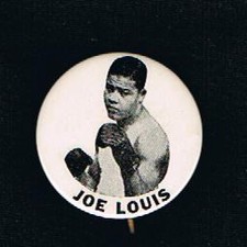 RARE 1940's World Champion Joe Louis boxing pinback button boxer Brown Bomber 