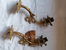 Luminaires Lot De 2 Très Anciennes Appliques Murales Motif Végétal - Éclairage