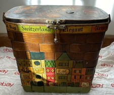 Vintage Signed Caro-Nan Basket Purse Hand Painted Memphis TN Theme, 1966 Penny 