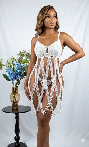 White crochet dress handmade - crochet,
