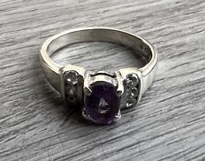 solid silver and amethyst ring
