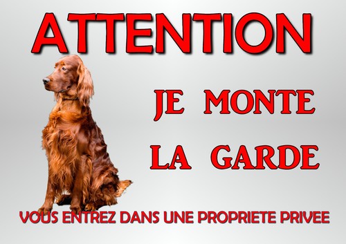 Plaque chien garde - chien, de