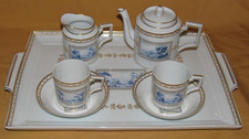Haviland Limoges Head to Head Coffee Service Tray Cups Teapot Creamer