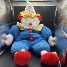 Eden Plush Clown Vintage 20” Blue Terry Cloth Polka Dot