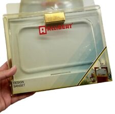 Vintage Allibert MCM Acrylic/gold Hand towel Holders PAIR, NOS, lucite France