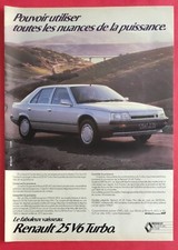 Press advertisement: 1986 Renault 25 V6 Turbo automobile