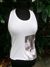 Top tunique débardeur coton beige crème stretch Sarah Pacini t.1 34/36 imprimé