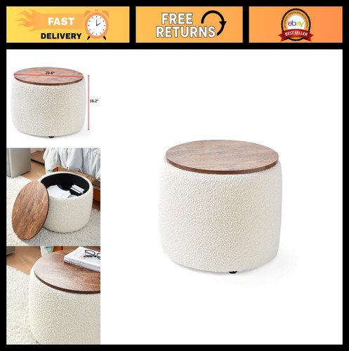 Storage table ottoman - table, pure