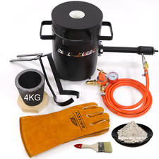 FB1Sb–4KG GAS METAL MELTING FURNACE Propane Forge Copper Crucible Tongs 2 in 1