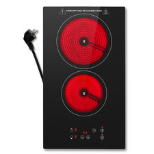 KICHPOWER Table de cuisson vitrocéramique 2 zones Cuisinière encastrable 3000W