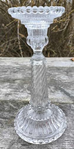 Bougeoir verre sur pied - verre,