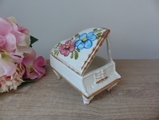 Piano en Céramique,  Vide-Poche ou Boîte à Bijoux Motifs Floraux - Bassano Italy