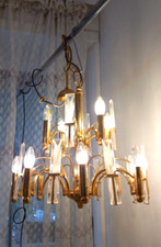 Lustre Vintage Ans 70 Plaques Crystal Style Sciolari Rare Lustre