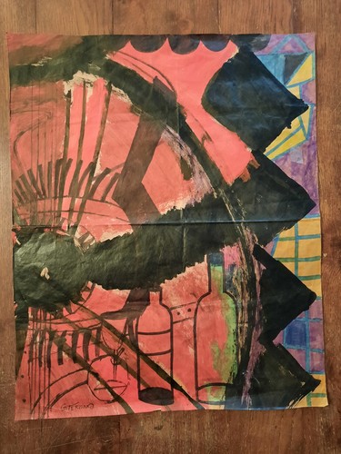 Tableau huile papier - huile,