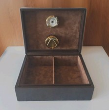 Ancienne Cave boite à cigares En Cuir Créateur Philippe Salagnac Paris LG 24,5cm