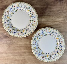 Gien Toscana Set 5 Dessert Bread Plates 6.5” Floral Red Blue Green Yellow READ
