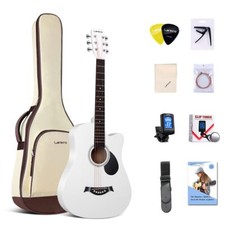 Guitarra Blanca Electroacustica Guitarras Electro Acustica y Accesorio 38" NUEVO