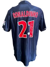 Maillot Psg Ronaldinho Réplica Autographié No Match Worn Shirt Camiseta Coa