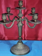 VINTAGE CHANDELIER 5 Bougie 4 Branches en Bronze 