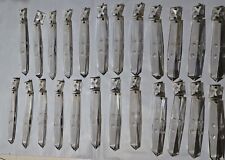 24 Antique 1900's Chandelier Luster Prisms Czech Crystal Faceted Parts 6.0"