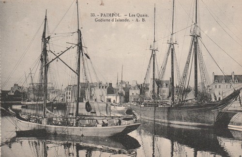 Cpa paimpol les quais goelette - paimpol,