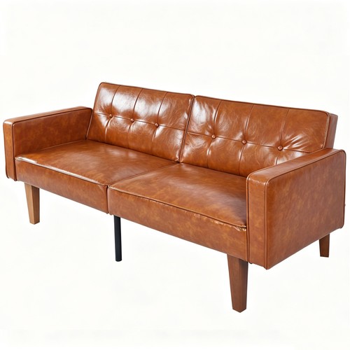 Foldable faux leather sofa - faux,