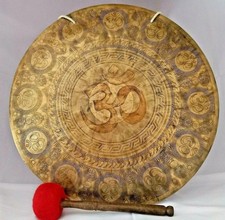 20″ Om Wind Gong–Handcrafted in Nepal Meditation, Chakra Healing, Yoga & Sound