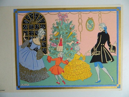 Gravure ancienne coloriée - , au