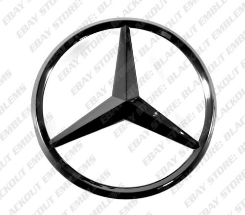 Gloss black trunk star emblem - black,
