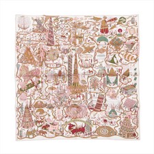 Hermès Carré 90 Exposition Universelle World Exposition Scarf Silk Blanc Tabac