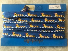 ANCIEN GALON RUBAN BLEU MOTIF