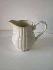 Pot à lait Salins France Blanc À Pois Jaune Collection Déco Ancien