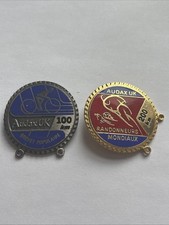 Two Cycling Metal Badges. Audax UK. 