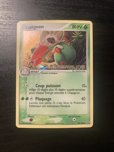 Carte pokémon chapignon - carte,