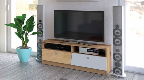 Meuble bas 120 chêne - tv, cm
