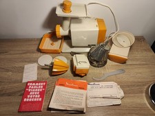 Robot MOULINEX Charlotte vintage orange hachoir viande râpe légume cuisine boite