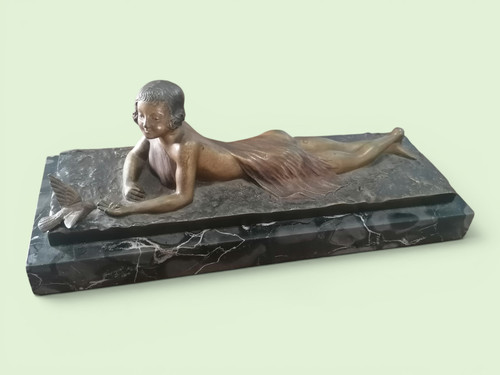 Sculpture bronze art nouveau - bronze,