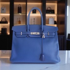Sac Hermes Birkin 35 bleu de