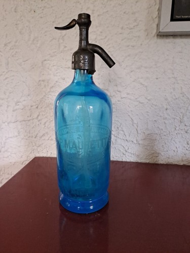 Bouteille siphon eau bleue - -bouteille,