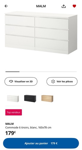 Commode tiroirs blanc - commode, 6