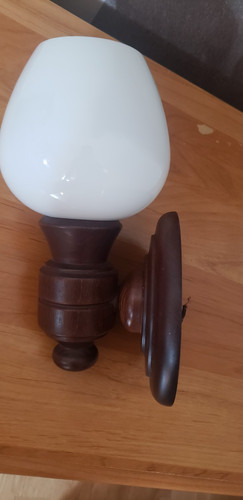 Lampe applique vintage bois - , et