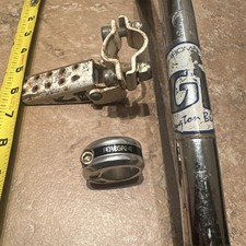 GT stamped Laid Back Chrome Seat Post 22.2 mm GT Fork Peg Peregrine Clamp - BMX