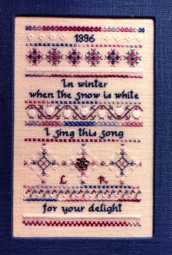 Winter song sampler embroidery - song,