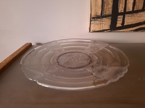 Plat verre moule art - deco,