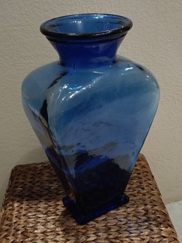 Grand vase verre - bleu, cobalt