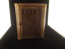 Antique 1900 Leather Hardcover Music Box Photo Album