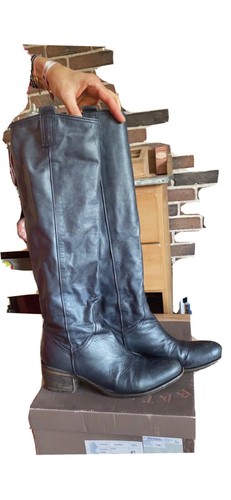 Authentique bottes bleu cuir - authentique,