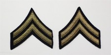 Army Chevron 1981: Corporal, pair - WWII era, on felt
